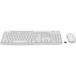 Logitech MK270 Wireless Keyboard and Mouse Combo - USB Wireless RF 2.40 GHz Keyboard - English - Off White - USB Wireless RF Mouse - Optical - 3 Button - Scroll Wheel - Off White - Medi