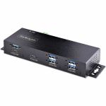 StarTech.com 7-Port Industrial USB 10Gbps Hub with Power Adapter  Mountable  5x USB-A and 2x USB-C Downstream Ports  ESD Protection  TAA - 7-Port Industrial USB Gen 2 (10Gbps shared); P