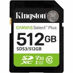 Kingston Canvas Select Plus 512 GB Class 10/UHS-I (U3) V10 SDXC - 1 - 150 MB/s Read