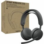 Logitech Zone Wireless 2 ES for Business - Noise-Canceling Wireless Headset with Adaptive Hybrid ANC  Microsoft Teams Certified  USB-C & USB-A  Graphite - Microsoft Teams CertificationU