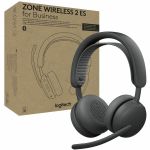 Logitech Zone Wireless 2 ES for Business - Noise-Canceling Wireless Headset with Adaptive Hybrid ANC  Native Bluetooth  Microsoft Teams Certified - Graphite - Microsoft Teams Certificat