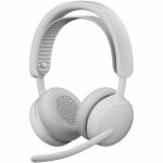 Logitech Zone Wireless 2 ES - Noise-Canceling Wireless Headset with Adaptive Hybrid ANC  Bluetooth  Off-White - Stereo - Wired/Wireless - Bluetooth - 164 ft - 36 Ohm - 50 Hz to 20 kHz -