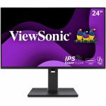 ViewSonic VG2451 24 Inch IPS 1080p Ergonomic Monitor with Full Adjustability  100Hz  4-Port USB Hub  HDMI  DisplayPort  and USB C Inputs for Home and Office - 23.8in Viewable - In-plane