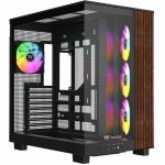 Thermaltake View 380 XL WS ARGB Mid Tower Chassis - Mid-tower - Black - Tempered Glass  SPCC  Wood - 3 x Bay - 4 x 120mm Fan(s) Installed - Mini ITX  ATX  Micro ATX Motherboard Supporte