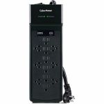 CyberPower CSP1206UC Home Office 12 - Outlet Surge Protector with 3000 J Surge Suppression - Clamping Voltage 800V  6 ft Cord  NEMA 5-15P  45&deg; Offset Right  Black  1YR Warranty