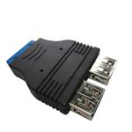 USB 3.0 Adapter  A/F *2  to Internal USB3.0 Header (20-Pin)