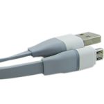 Micro USB Cable w/LED Light 3'(1M) GreySmart Charge (Power Stops After Device Fully Charged)