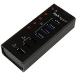 StarTech.com 4 Port USB 3.0 Hub plus 3 Dedicated USB Charging Ports (2 x 1A & 1 x 2A) - 5Gbps - Wall Mountable Metal Enclosure - Add 4 USB 3.0 hub ports  plus 3 dedicated USB charging p
