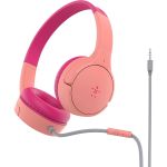 Belkin SoundForm Mini Wired On-Ear Headphones for Kids - Stereo - Mini-phone (3.5mm) - Wired - On-ear  Over-the-head - Binaural - Ear-cup - 4 ft Cable - Pink