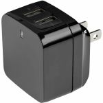 StarTech.com Travel USB Wall Charger - 2 Port - Black - Universal Travel Adapter - International Power Adapter - USB Charger - Charge your tablet and your phone simultaneously - Dual Po