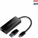TRENDnet USB-C 3.1 to 2.5GBASE-T Ethernet Adapter  TUC-ET2G  NDAA & TAA Compliant  Windows & Mac Compatible  USB Type-C to USB-A Converter Included  Up to 2.5Gbps Speeds  Black - USB-C