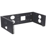 4XEM 3U Wall Mount for Rackmount Equipment  Network Equipment - Black - 19in Wall Mounted Open 3U Rack With Swing Hinge For Easy Installation