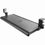 StarTech.com Under Desk Keyboard Tray  Clamp on Keyboard Holder  Up to 12kg/26.5lb  Height Adjustable  Ergonomic Sliding Keyboard Drawer - Sliding keyboard tray offers 3 heights (3.9/4.