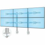 StarTech.com Six-Monitor Desk Mount with Crossbar  Up To 32-inch Computer Screens  Max 17.6lb (8kg) each  Dual Column  C-clamp/Grommet - Six-monitor mount w/ crossbar design for monitor