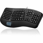 Adesso Tru-Form Ergonomic Touchpad Keyboard - Cable Connectivity - USB Interface - 104 Key(s) - 20 Hot Key(s) - Play/Pause  Previous Track  Next Track  Volume Down  Volume Up  Mute  Eje