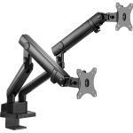 SIIG Aluminum Mechanical Spring Dual Monitor Mount - 17in to 32 - 17.6 lbs - Top Mounting - Supports Landscape or Portrait Orientation - VESA 75x75 & 100x100 - Supports Up to 17.6lb Loa