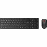 Lenovo Wireless Multi-Mode Pro Combo Keyboard and Mouse 6000 US English - USB Type A Wireless Bluetooth/RF 2.40 GHz Keyboard - English (US) - Eclipse Black - USB Type A Wireless Bluetoo