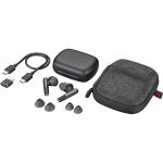 Poly Voyager Free 60 UC Earset - Siri  Google Assistant - Stereo - True Wireless - Bluetooth - 98.4 ft - 20 Hz to 20 kHz - Earbud - Binaural - In-ear - Noise Canceling - Carbon Black