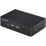 StarTech.com 2-Port DisplayPort KVM Switch  4K 60Hz  DP 1.2  HDCP 1.4  EDID Management  2-Port USB 3.0 Hub  TAA - Control two DisplayPort desktops/servers using one mouse/keyboard/USB 5