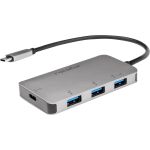 Rocstor Premium USB-C to USB-A Hub with 100W Power Delivery - USB 3.1 Type C - Portable - 4 USB Port(s) - 3 USB 3.0 Port(s) - 1 USB 3.1 Port(s) - ChromeOS  Mac  PC