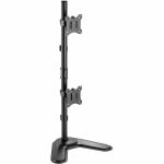 Rocstor ErgoReach Mounting Pole for Monitor - Black - Vertical - Height Adjustable - 2 Display(s) Supported - 17in to 32in Screen Support - 39.68 lb Load Capacity - 100 x 100  75 x 75 -