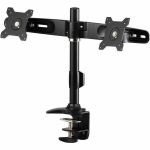Amer Mounts Clamp Based Dual Monitor Mount for two 15in-24in LCD/LED Flat Panel Screens - Supports up to 26.5lb monitors  +/- 20 degree tilt  and VESA 75/100