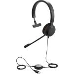 Jabra EVOLVE 20 Headset - Mono - USB Type C - Wired - 32 Ohm - 150 Hz to 7 kHz - Over-the-head - Monaural - Supra-aural - 3.12 ft Cable - Noise Cancelling Microphone - Black