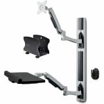 StarTech.com Wall Mount Workstation  VESA Mount 22lb/10kg  Fully Articulating Monitor Mount & Keyboard Tray  Standing Desk w/PC Bracket - Wall mount workstation w/ articulating arms - V