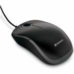 Verbatim Silent Corded Optical Mouse - Black - Optical - Cable - Black - USB Type A - Scroll Wheel - 3 Button(s) - 1 Each