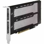 Icy Dock ToughArmor MB842MP-B Drive Enclosure PCI Express NVMe 4.0 - PCI Express 4.0 x8 Host Interface Internal - Black  Silver - 2 x SSD Supported - 2 x Total Bay - 64 Gbit/s Data Tran