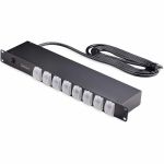 StarTech.com 8-Outlet Horizontal Rack Mount PDU  1U Power Strip  Outlet On/Off Switches  15A Circuit Breaker  8ft/2.4m Cord  NEMA 5-15P/R - 1U Rack Mount 8-Outlet Power Distribution Uni
