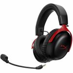 HP HyperX Cloud III S Wireless - Gaming Headset (Black-Red) - Stereo - Wireless - Bluetooth/RF - 65.6 ft - 64 Ohm - 20 Hz to 20 kHz - Over-the-head  Over-the-ear - Binaural - Circumaura