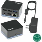 Plugable USB-C Wired Cube Mini Docking Station - Compact HDMI  Gigabit Ethernet  3 USB Ports - (No Host Charging  Connect 1x HDMI up to 4K @30Hz Monitor  Ethernet  3x USB Ports)  Driver