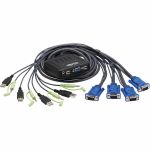 Eaton Tripp Lite Series 4-Port VGA KVM Switch with Built-In VGA  USB and 3.5 mm Audio Cables  TAA - 4 Computer(s) - 1 Local User(s) - 2048 x 1536 - 4 x USB4 x VGA - TAA Compliant