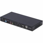 StarTech.com 2-Port Dual-Monitor DisplayPort KVM Switch with Dual View Video Matrix  4K 60Hz  4x USB Hub Ports  TAA Compliant - View one display from each computer and switch the keyboa
