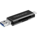 Aluratek USB 3.1 / Type-C / Micro USB OTG (On-The-Go) SD and Micro SD Card Reader - SD  microSD - USB 3.1 Type C  USB 3.1  Micro USB - External