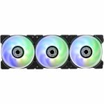 In Win Lynx LN120 Cooling Fan - 3 Pack - 3 x Fan(s) - 61.20 CFM Maximum Airflow - 2200 rpm - Long Life Sleeve Bearing - 4-Pin (12V  PWM)  3-Pin (5V  ARGB) - ARGB LED - Black - Polybutyl