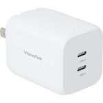 VisionTek 65W GaN II Power Adapter - 2 Port - 65 W - 120 V AC  230 V AC Input - 5 V DC  9 V DC  12 V DC  15 V DC  20 V DC  3.3 V DC  21 V DC  16 V DC  5.9 V DC  11 V DC Output - 3.25 A