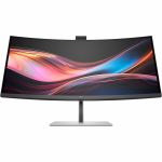 HP 734pm 34in Class Webcam UW-QHD Curved Screen LED Monitor - 21:9 - 34in Viewable - In-plane Switching (IPS) Black Technology - Edge LED Backlight - 3440 x 1440 - FreeSync Premium - 40