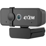 4XEM Webcam - 3 Megapixel - 30 fps - Black - USB 2.0 Type A - 2048 x 1536 Video - Auto-focus - Microphone - For Computer  Monitor - Windows 10  macOS