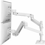 Ergotron Desk Mount for Monitor  LCD Display - White - Height Adjustable - 2 Display(s) Supported - 24in Screen Support - 44 lb Load Capacity - 100 x 100  75 x 75 - VESA Mount Compatibl