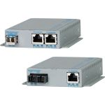 Omnitron Systems OmniConverter GPoE+/SE 9499-0-21W Transceiver/Media Converter - 2 x Network (RJ-45) - Gigabit Ethernet - 10/100/1000Base-T  1000Base-X  1000Base-BX - PoE+ - Rail-mounta