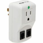 Eaton Tripp Lite Series Protect It! 1-Outlet Portable Surge Protector  Direct Plug-In  750 Joules  Tel/Modem Protection - 1 x NEMA 5-15R - 1800 VA - 750 J - 120 V AC Input - 120 V AC Ou
