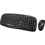 Adesso WKB-1330CB 2.4 GHz Wireless Desktop Keyboard and Mouse Combo - USB Membrane Wireless RF 2.40 GHz Keyboard - 103 Key - English (US) - Black - USB Wireless RF Mouse - Optical - 120