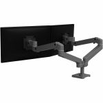 Ergotron Desk Mount for Monitor  LCD Display - Dark Gray - Height Adjustable - 2 Display(s) Supported - 27in Screen Support - 44 lb Load Capacity - 100 x 100  75 x 75 - VESA Mount Compa