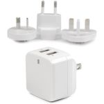 StarTech.com Travel USB Wall Charger &acirc;&euro;in 2 Port &acirc;&euro;in White &acirc;&euro;in Universal Travel Adapter &acirc;&euro;in International Power Adapter &acirc;&euro;in US