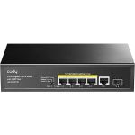 Cudy GS1005P 5 Port Gigabit Ethernet Unmanaged PoE+ Switch with 4 x PoE+ @ 60W Desktop/Wall Sturdy Metal Fanless Housing