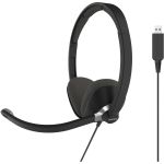 Koss CS300-USB Headset - Stereo - USB Type A - Wired - 20 Hz to 22 kHz - Over-the-head - Binaural - 8 ft Cable - Noise Cancelling  Electret Microphone - Black