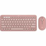Logitech Pebble 2 Combo  Wireless Keyboard and Mouse  Quiet and Portable  Customizable  Logi Bolt  Tonal Rose - USB Type A Wireless Bluetooth Keyboard - Tonal Rose - USB Type A Wireless