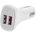 StarTech.com Dual Port USB Car Charger - White - High Power 24W/4.8A - 2 port USB Car Charger - Charge two tablets at once - Charge two tablets simultaneously  in your car - 2 port USB